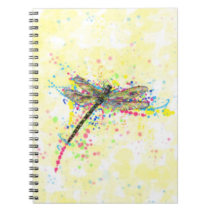 Caderno Espiral Trendes bonitas de cor-de-água giro libélula