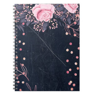 Caderno Espiral Trending Metal Floral Stationery Orçamento Girly