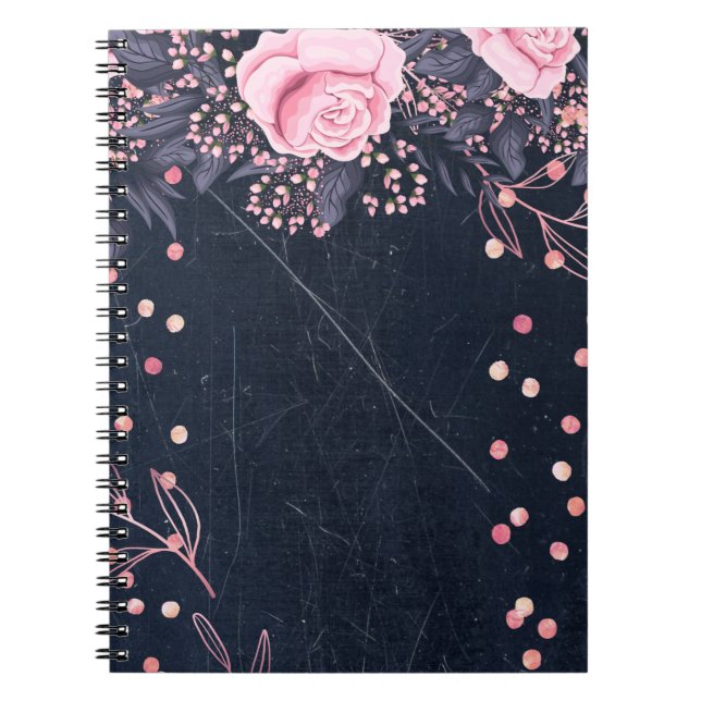 Caderno Espiral Trending Metal Floral Stationery Orçamento Girly (Frente)