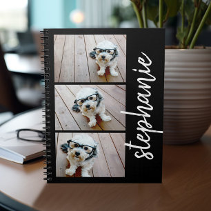 Caderno Espiral Trendy 3 Fotos - nome de script moderno preto e br