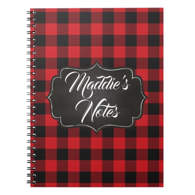 Caderno Espiral Trendy Buffalo Check Foto Personalizada (Frente)