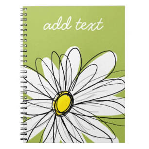 Caderno Espiral Trendy Daisy Floral Illustração - limão e amarelo