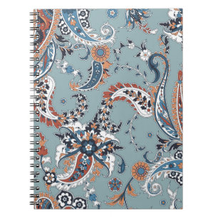 Caderno Espiral Trendy Indian paisley: plano geral sem falhas.