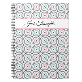 Caderno Espiral Trendy patterns of pastel gray, pink and blue 
