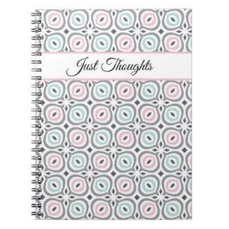 Caderno Espiral Trendy patterns of pastel gray, pink and blue 