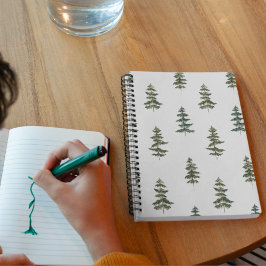 Caderno Espiral Trendy Winter | Padrão da árvore de Natal