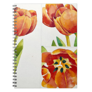 Caderno Espiral Três estudos da tulipa em um 2013 certo