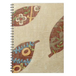 Caderno Espiral Três Folhas no Fundo de Textura Linen