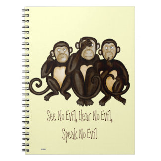Caderno Espiral Três macacos sábios