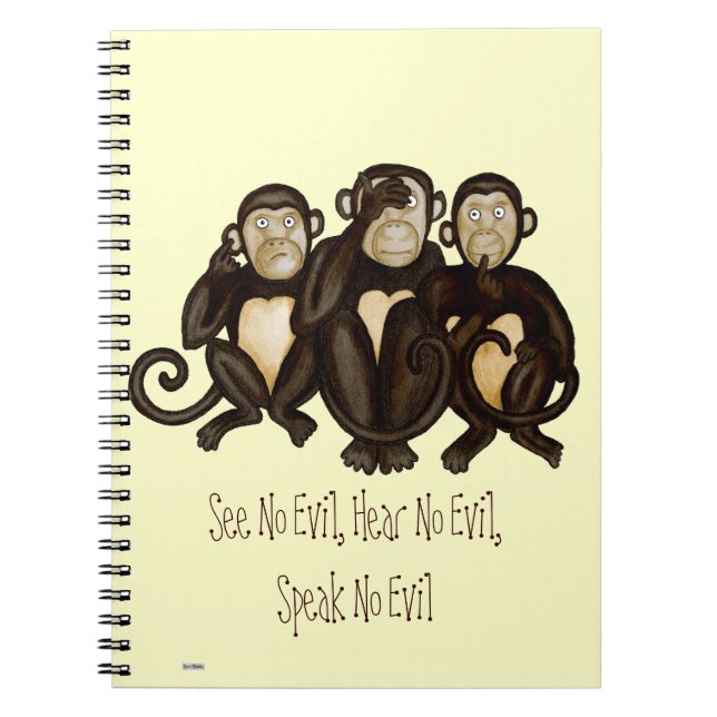 Caderno Espiral Três macacos sábios (Frente)