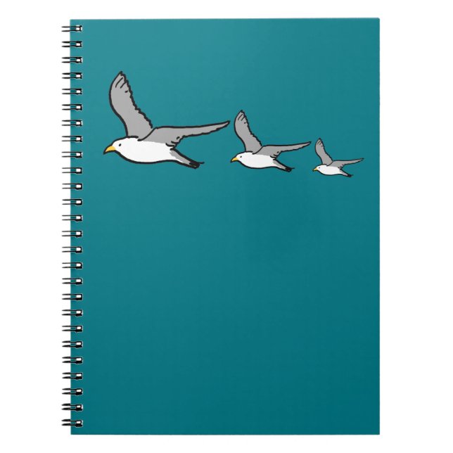 Caderno Espiral Três Pássaros Voando Alto (Frente)