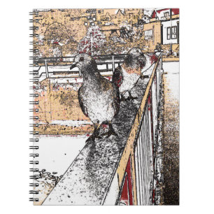 Caderno Espiral Três porcos