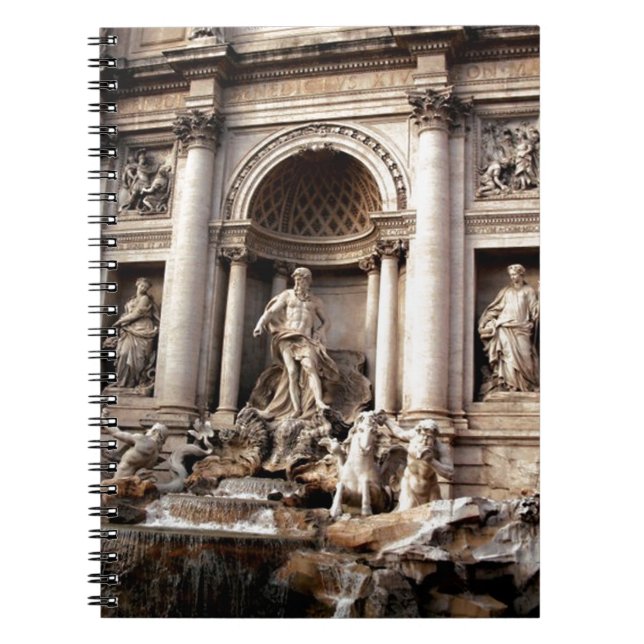 Caderno Espiral Trevi Fountain Roma Itália Viagem (Frente)