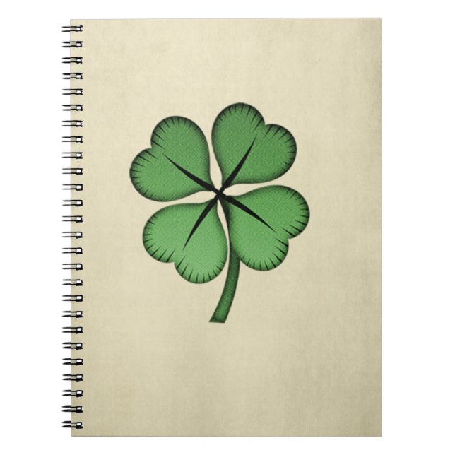Caderno Espiral Trevo da Sorte Irlandês Elegante (Frente)