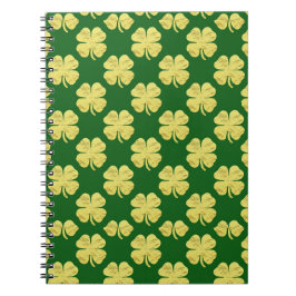 Caderno Espiral Trevos Dourados