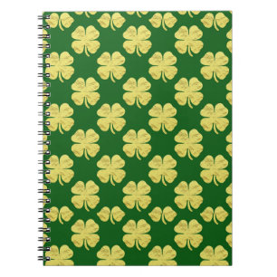Caderno Espiral Trevos Dourados