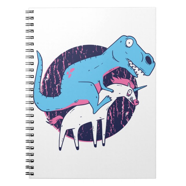 Caderno Espiral Trex Riding Unicorn (Frente)