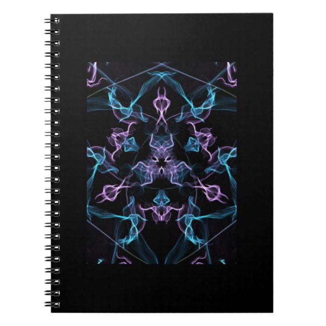 Caderno Espiral Triângulo Azul e Roxo Mandala (Frente)