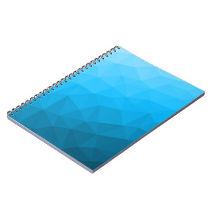 Caderno Espiral Triângulo do padrão geométrico do gradiente ciano 