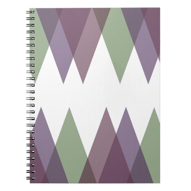 Caderno Espiral Triângulos Mauve e Verde (Frente)