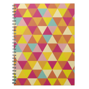 Caderno Espiral Triângulos Multicolores Polígonos em Forma Geom