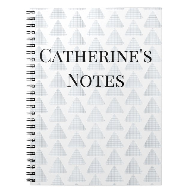Caderno Espiral Triângulos Tartan Azuis (Frente)