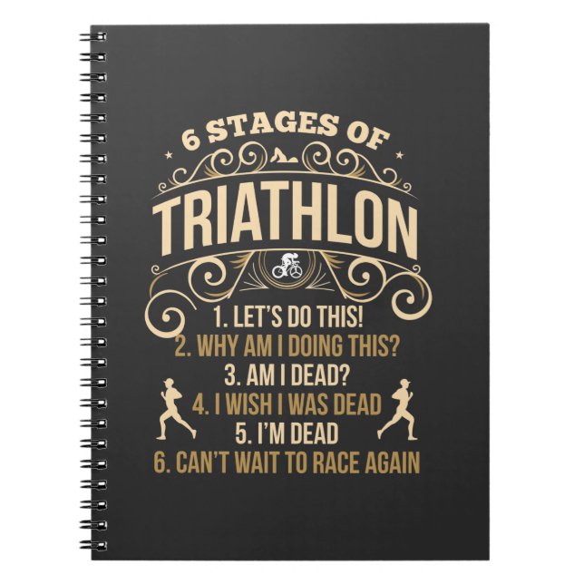 Caderno Espiral Triathlon Engraçado Crazy Triathlete (Frente)