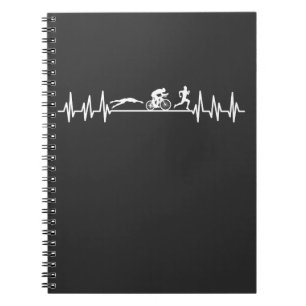 Caderno Espiral Triathlon heartbeat Natação de bicicleta esporma