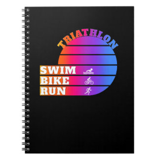 Caderno Espiral Triathlon Natação, bicicleta, corrida