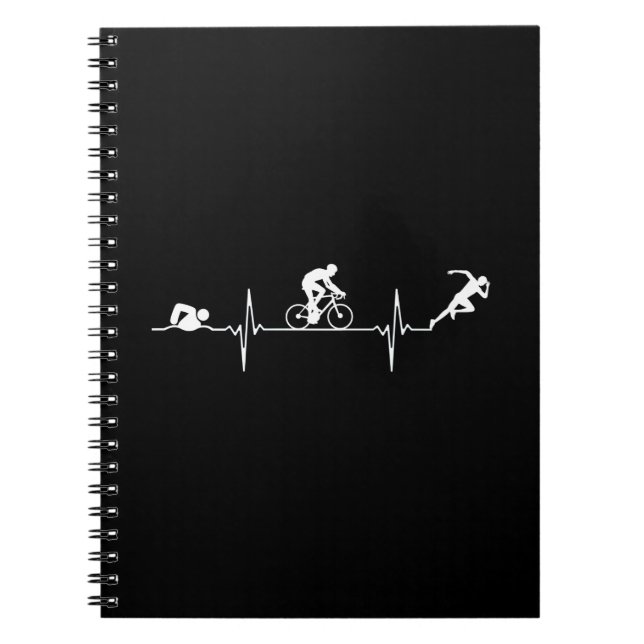 Caderno Espiral Triathlon - Triathlon Heartbeat (Frente)