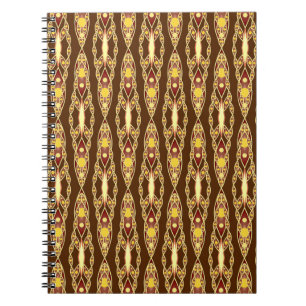 Caderno Espiral Tribal Batik - Castanho e bege de chocolate