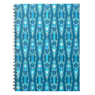Caderno Espiral Tribal Batik - Oceano Azul e Aqua