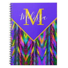 Caderno Espiral Tribal Chevron brilhante personalizado
