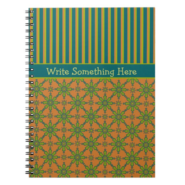 Caderno Espiral Tribal Rust, Verde, Teal: Notebook Espiral (Frente)