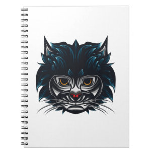 Caderno Espiral Tribal Style Angry Cat