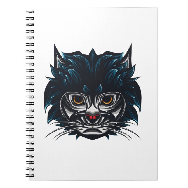 Caderno Espiral Tribal Style Angry Cat (Frente)