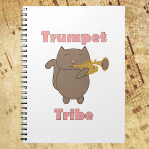 Caderno Espiral Tribo da Trombeta Gato Fofo Rosa