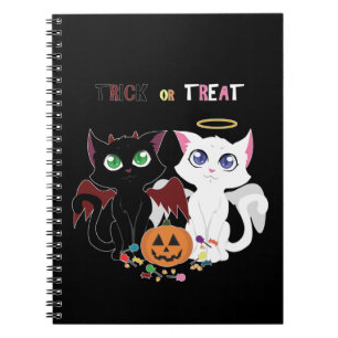 Caderno Espiral Trick ou Tratar Kittens