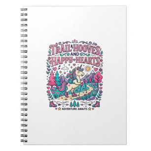 Caderno Espiral Trilha de Unicórnio Cascos e Corações Felizes Apli