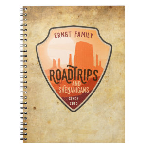 Caderno Espiral Trilhas de estrada e Diário do deserto de Shenanig