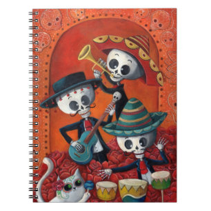 Caderno Espiral Trio do Mariachi de Diâmetro de Los Muertos