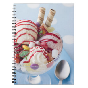 Caderno Espiral Trio do sorvete e do Sundae doce