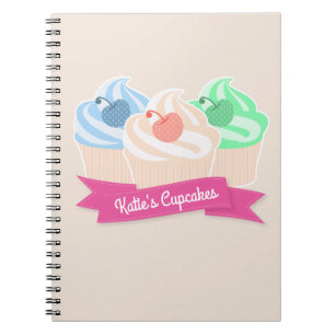 Caderno Espiral Trio doce do cupcake