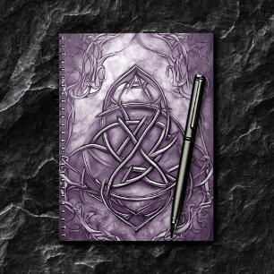 Caderno Espiral Triquetra Trinity Knot Purple Faux Metal