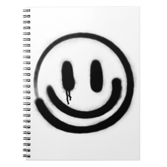 Caderno Espiral triste sorriso emoji (Frente)