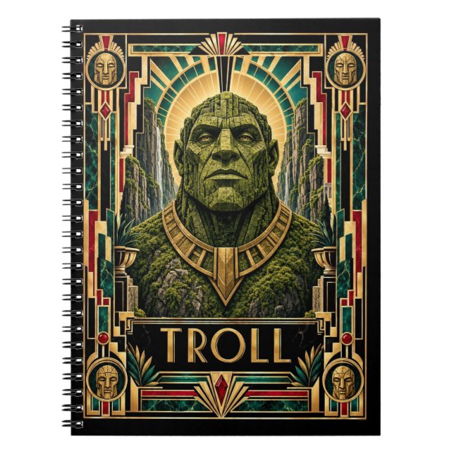 Caderno Espiral Troll, Art Deco Mítico (Frente)