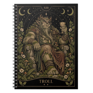 Caderno Espiral Troll, Arte do Tarot Estrelado