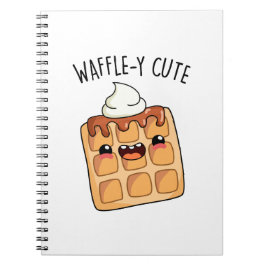 Caderno Espiral Trollagem Divertida de Waffle Pun 