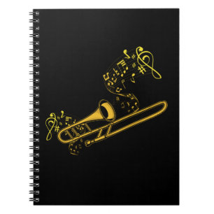 Caderno Espiral Trombone Player Brass Music Instrumento Grande Ban