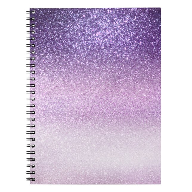 Caderno Espiral Trombre de Glitter Roxo Violet Lilac Pastel (Frente)